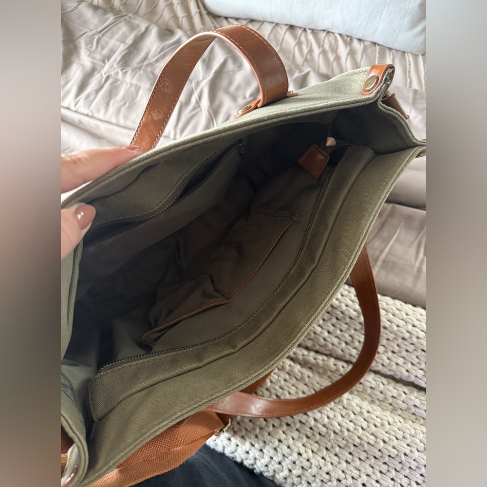 Olive Green Messenger Bag - Picture 3 of 6